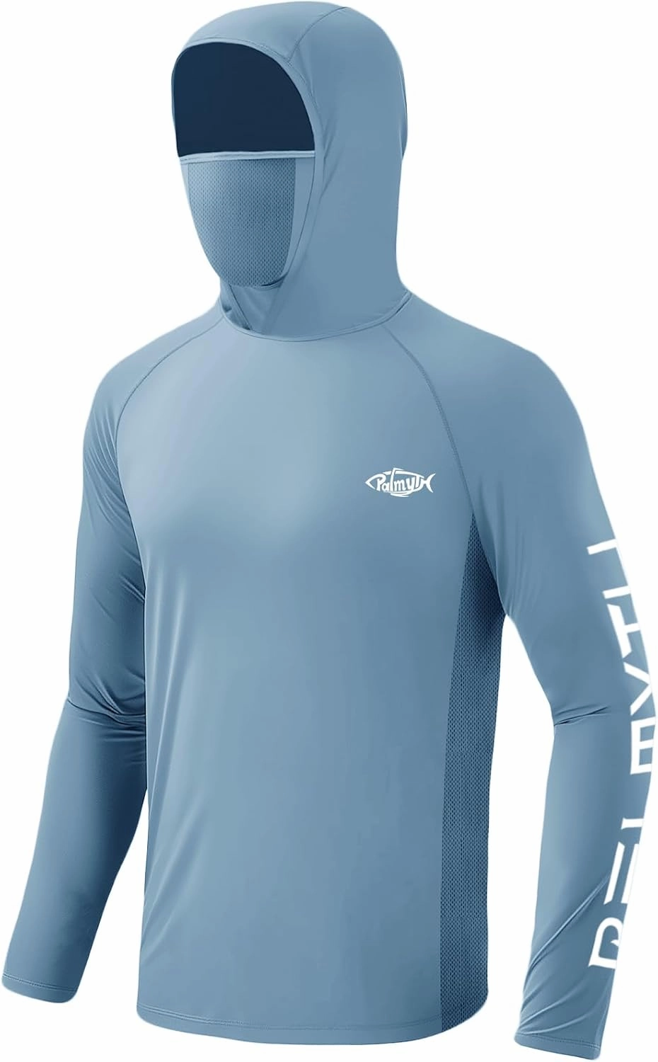 Palmyth Mens Fishing Shirts UV Sun Protection Vented Hoodie Long Sleeve with UPF 50  Neck Gaiter