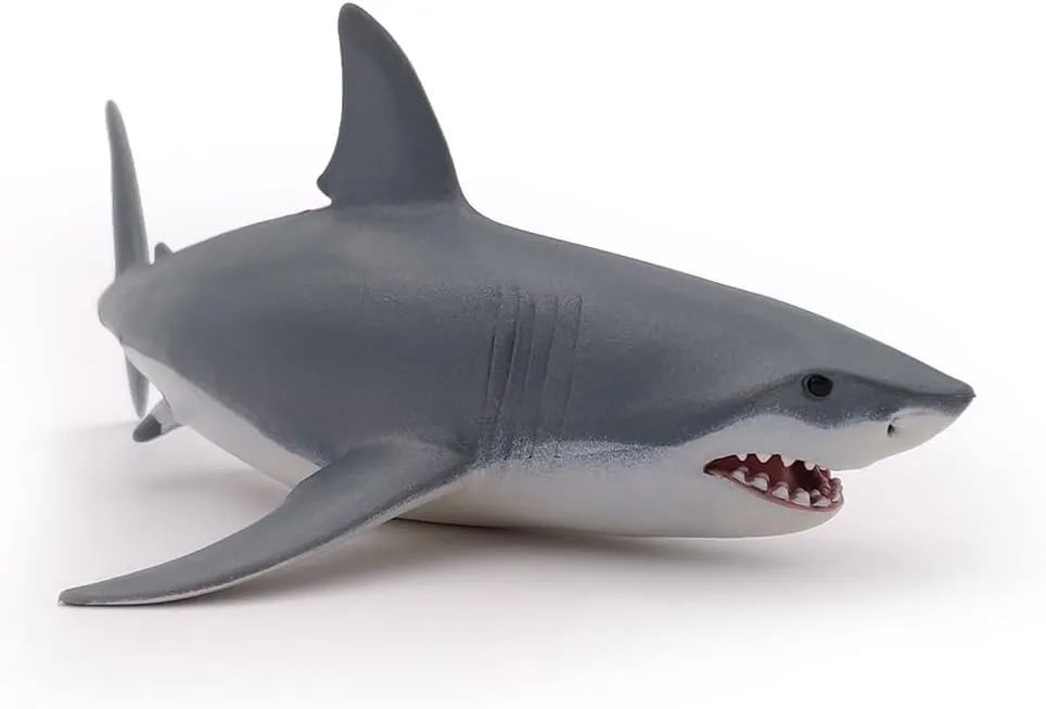 Papo - hand-painted - figurine - Marine Life - White Shark Figure-56002 - Collectible - For Children - Suitable for Boys and Girls - From 3 years old