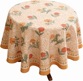 patdrea Designer Floral Linen Table Cloth Durable Breathable Tabletop Cover Dacorative Kitchen Dining Tablecloth for Round Tables for Kitchen Dining Parties,Holiday Christmas,Diameter 67"