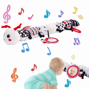 Pau1Hami1ton Baby Toys 0-3-6-12 Months Musical Plush Caterpillar Toy,Newborn Toys with Crinkle and Rattles,Baby Sensory Toys,Newborn Boy Girl Gifts.