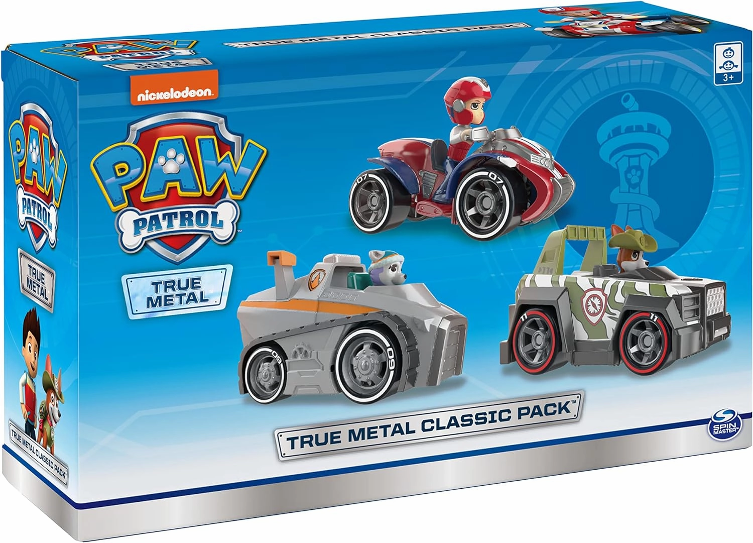 Paw Patrol, True Metal Classic Pack of 3 Collectible Die-Cast Vehicles, 1:55 Scale