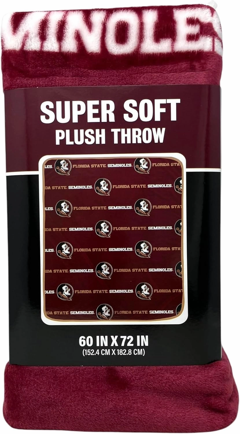 Pegasus Sports NCAA Repeat Logo Wordmark Ultra Soft Blanket 60" x 72" (Seminoles)