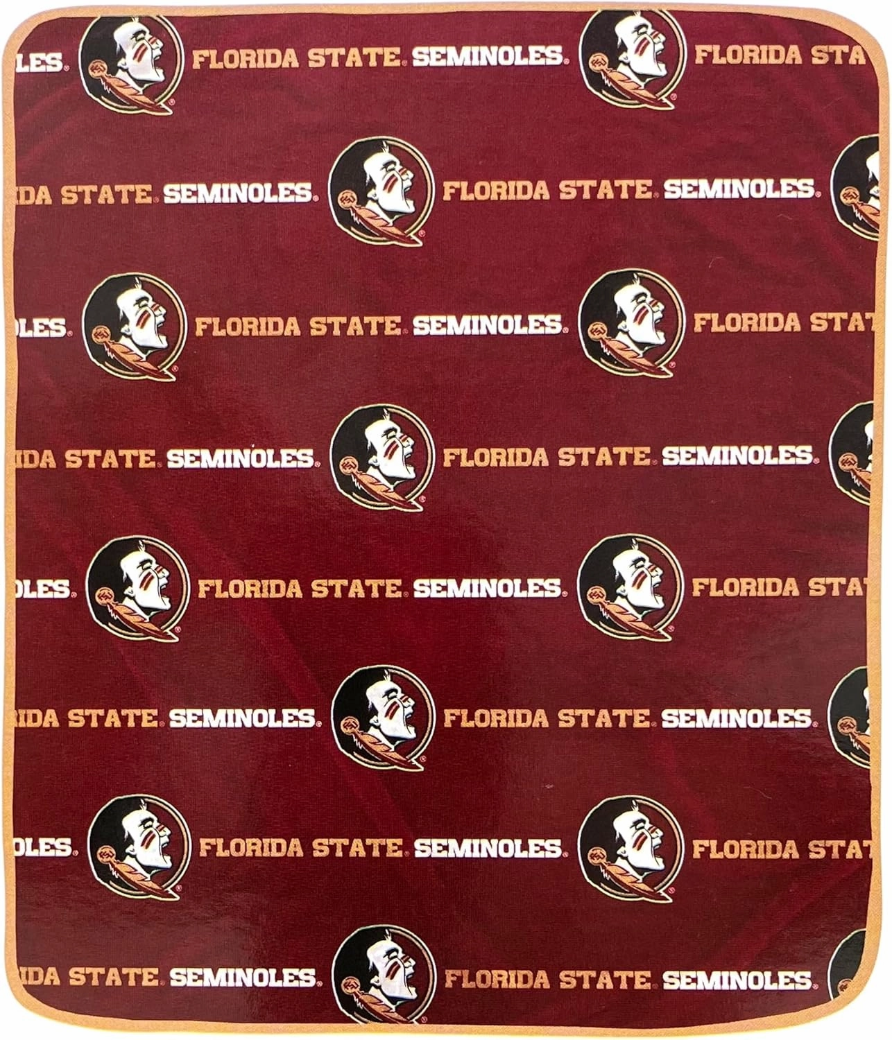 Pegasus Sports NCAA Repeat Logo Wordmark Ultra Soft Blanket 60" x 72" (Seminoles)