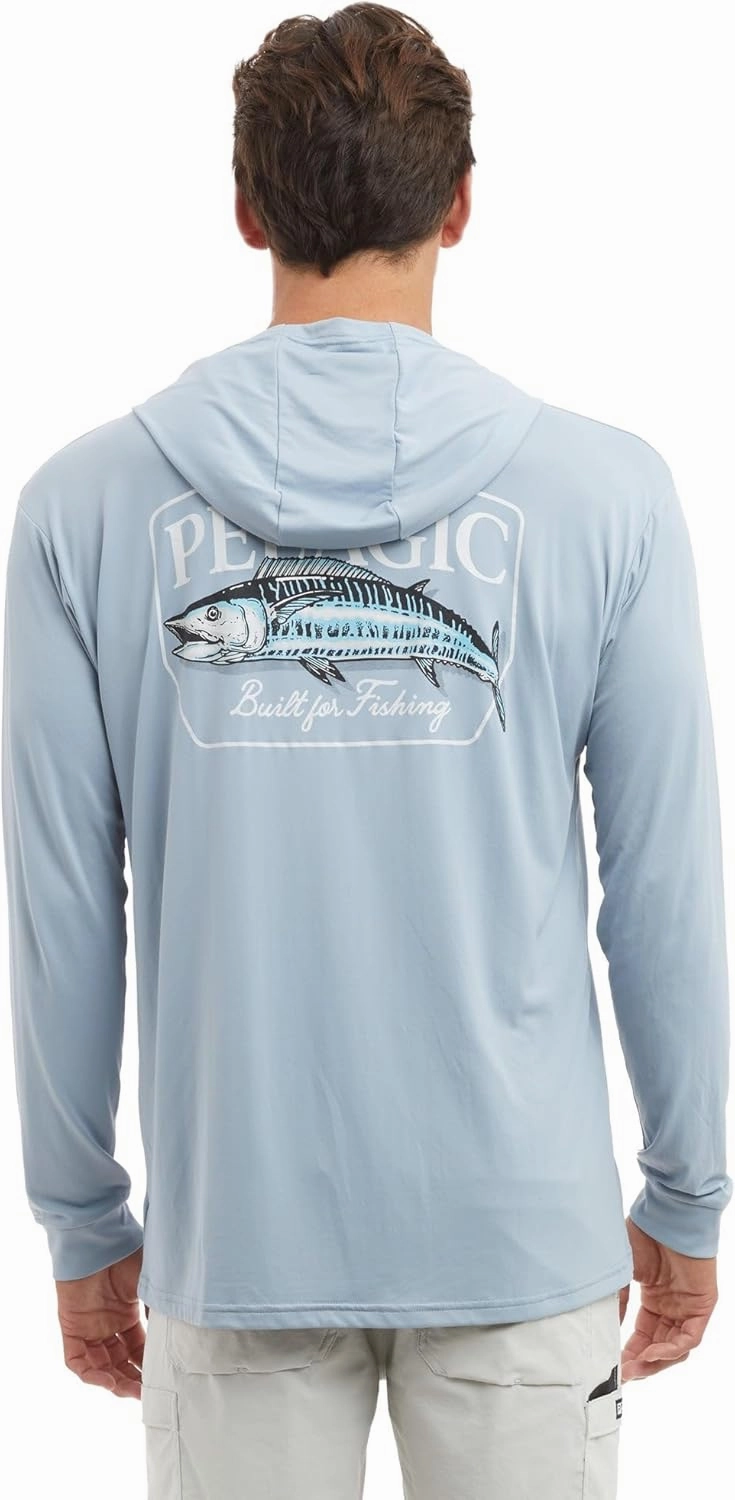 PELAGIC Apparel Men's Aquatek Wahoo'd Hooded Fishing Shirt