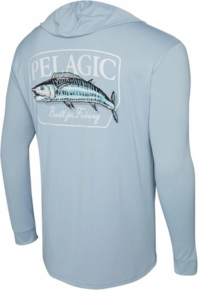 PELAGIC Apparel Men's Aquatek Wahoo'd Hooded Fishing Shirt