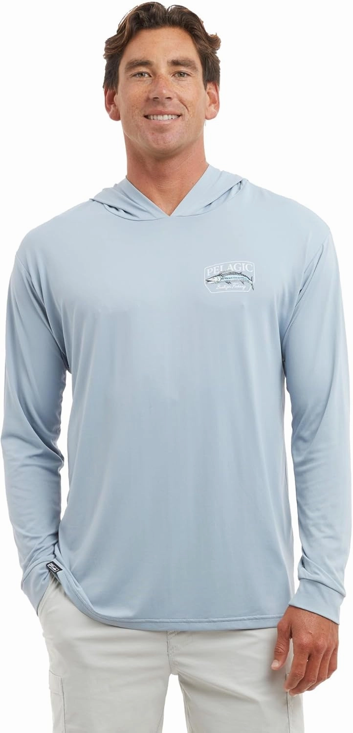 PELAGIC Apparel Men's Aquatek Wahoo'd Hooded Fishing Shirt