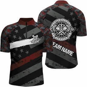 Personalized Dart Jerseys for Men, Dart Shirt, Funny 3D Darts Skull Colorful Fire Darts Men Quarter-Zip