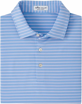 PETER MILLAR Men's Crown Sport Drum Performance Jersey Polo Shirt Medium M Blue