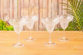 Pier 1 Emma Clear Acrylic 12 oz Margarita Glasses, Set of 4