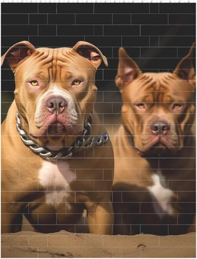 Pitbull Dogs Building Block Puzzle Personalized Building Bricks for Adults Square Shaped Block Puzzle Building Brick Block Puzzles Valentine's Day Gifts for Home Decor Brick Puzzle