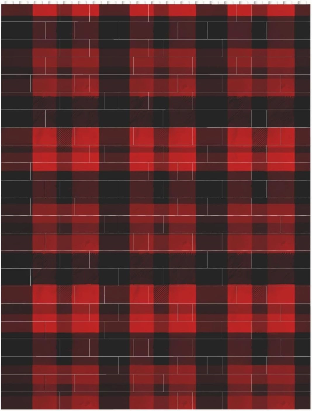 Plaid Red and Black Building Block Puzzle Personalized Building Bricks for Adults Block Puzzle Building DIY Brick Block Puzzles Valentine's Day Gifts for Home Decor Brick Puzzle