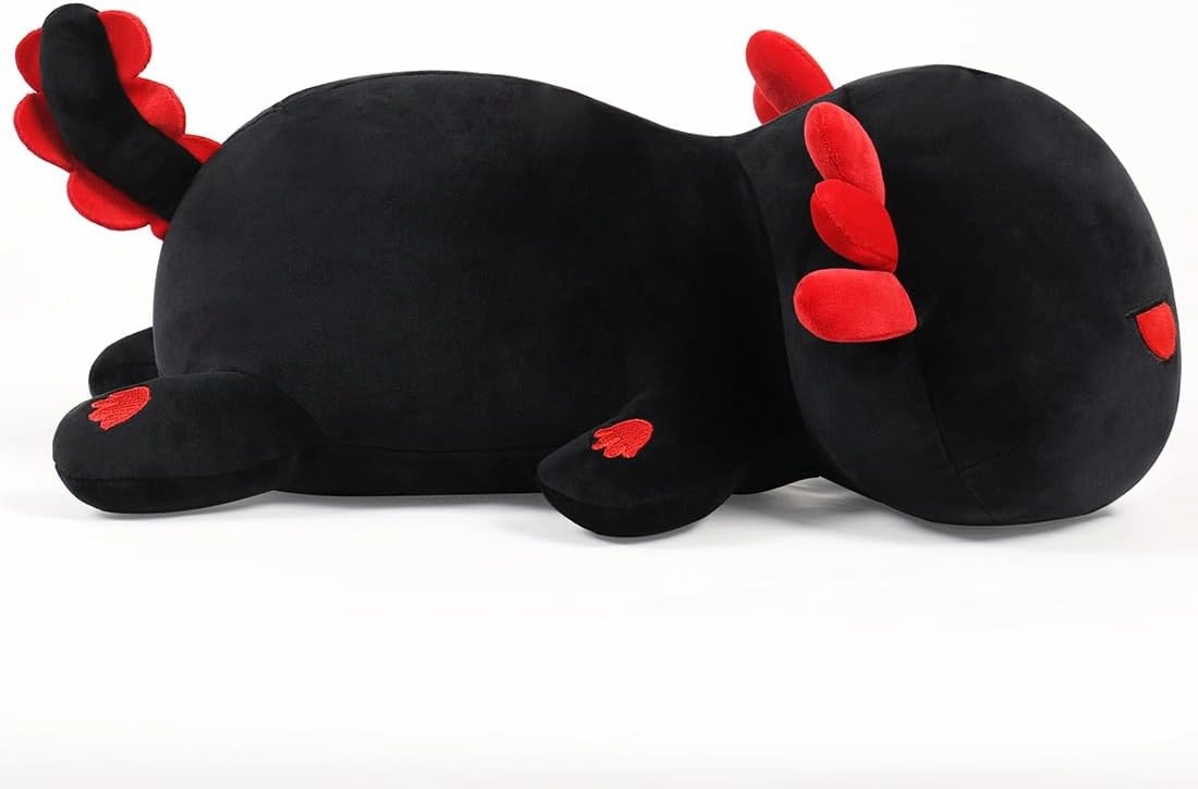 Plush Axolotl Toy Plush Pillow Axolotl Stuffed Animal Toy Cute Plushies Kids Plush Toy Pillow(Black,30cm/11.8in)