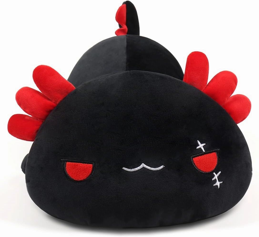 Plush Axolotl Toy Plush Pillow Axolotl Stuffed Animal Toy Cute Plushies Kids Plush Toy Pillow(Black,30cm/11.8in)