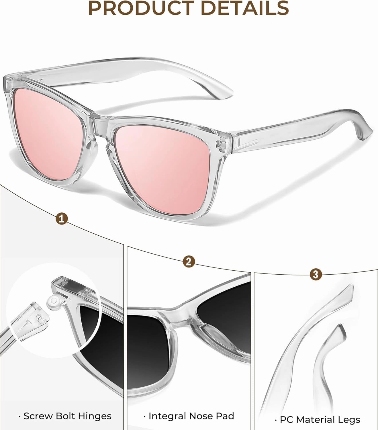 Polarized Sunglasses for Women Trendy Classic Retro Designer Sunglasses Men Vintage Fashion UV400 Protection