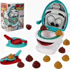 Poop Shoot Game - Funny Toys for Kids & Adults, Skill Building Toilet Game, Ages 4 , Includes 12 Soft Poops, 2 Launchers