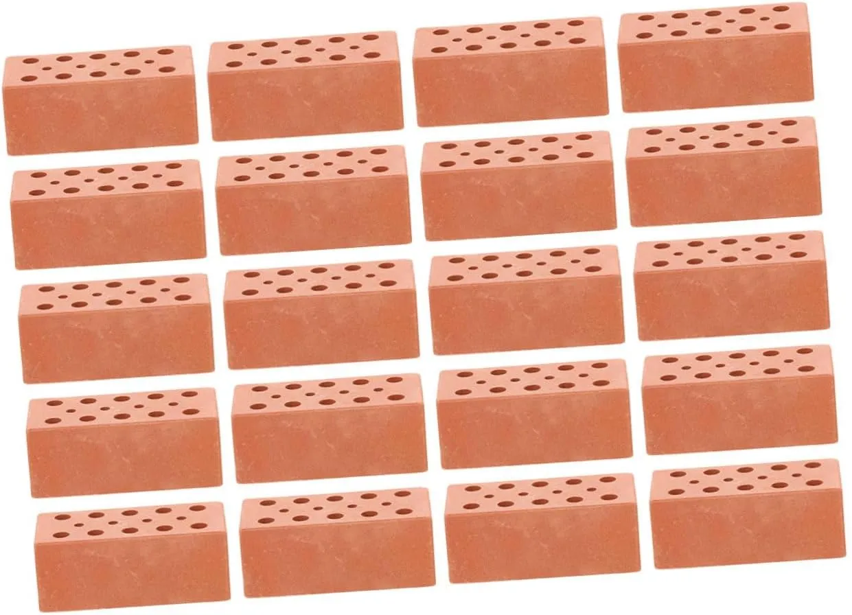 POPETPOP 30pcs Miniature Bricks for Landscaping Tiny Brick Blocks for Crafts Realistic Model Building Portable and Lightweight for Architectural Learning and Fun