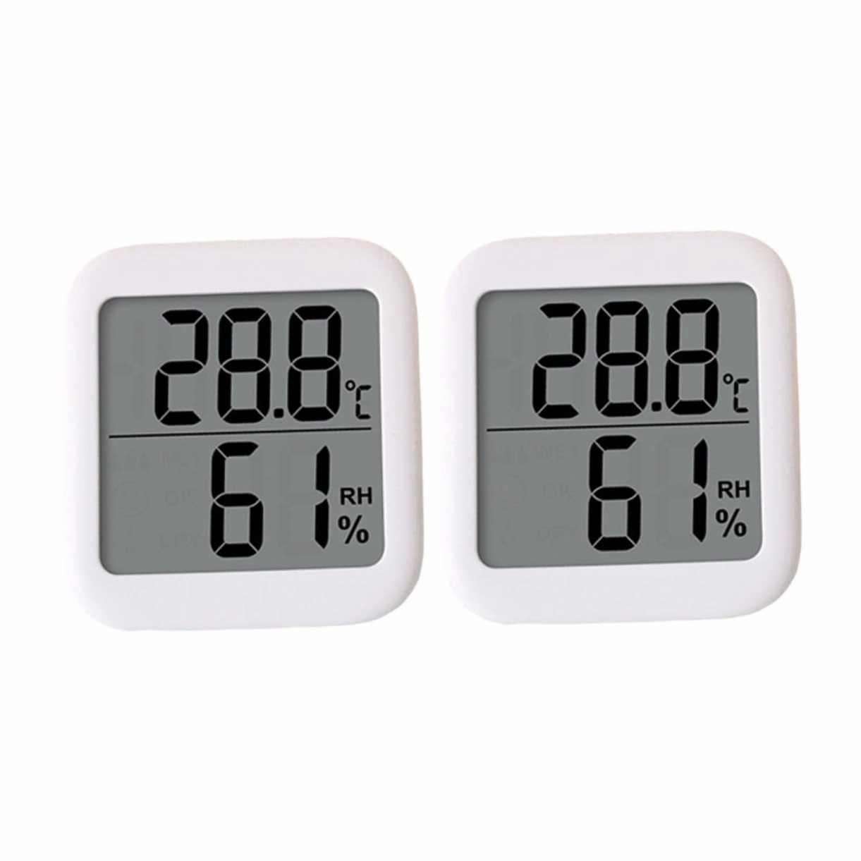 POPETPOP Thermohygrometer Set Accurate Room Temperature Humidity Meter Wall-Mount Digital Thermometer for Home