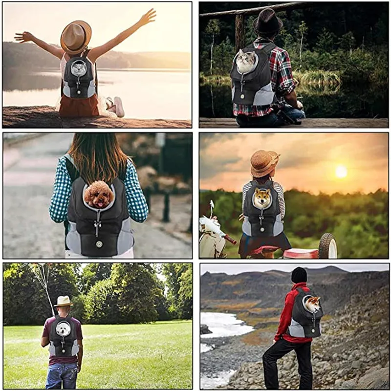 Portable Double Shoulder Pet Dog Carrier Backpack with Mesh
