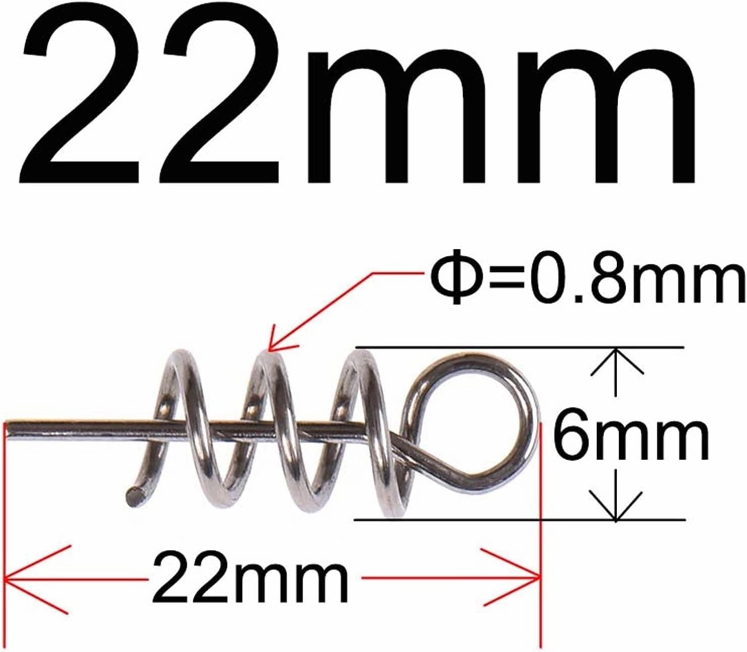 Portable Circle Fish Hooks Set 40/100 PCS Stainless Steel Fishing Pin Spring Twist Lock Fishing Hook Tool Center Heart Fixing Latch Needle Soft Bait Bait Fishing Hook Set