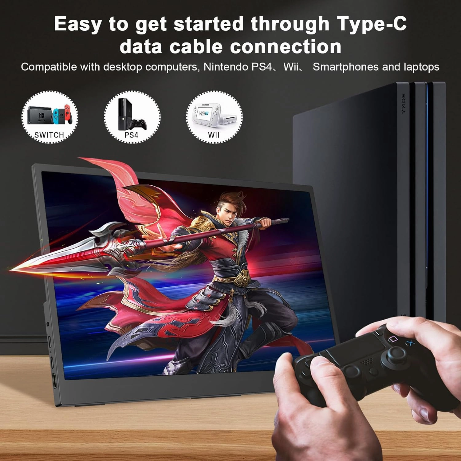 Portable Monitor 10.5" 1920x1280P FHD Ultra-Slim Mini Monitor 3:2,500nits,2000:1,w/45° Adjustable Stand,Standard HDMI USB-C Computer Display for Laptop PC Phone Mac
