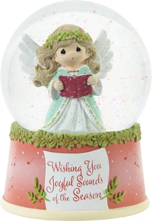 Precious Moments 231104 Wishing You Joyful Sounds of The Season Annual Angel Resin/Glass Musical Snow Globe