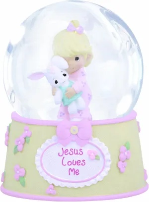 Precious Moments "Jesus Loves Me" Resin and Glass Musical Snow Globe, Cherished Gift for Baptisms, Christenings, Birthdays, 132102
