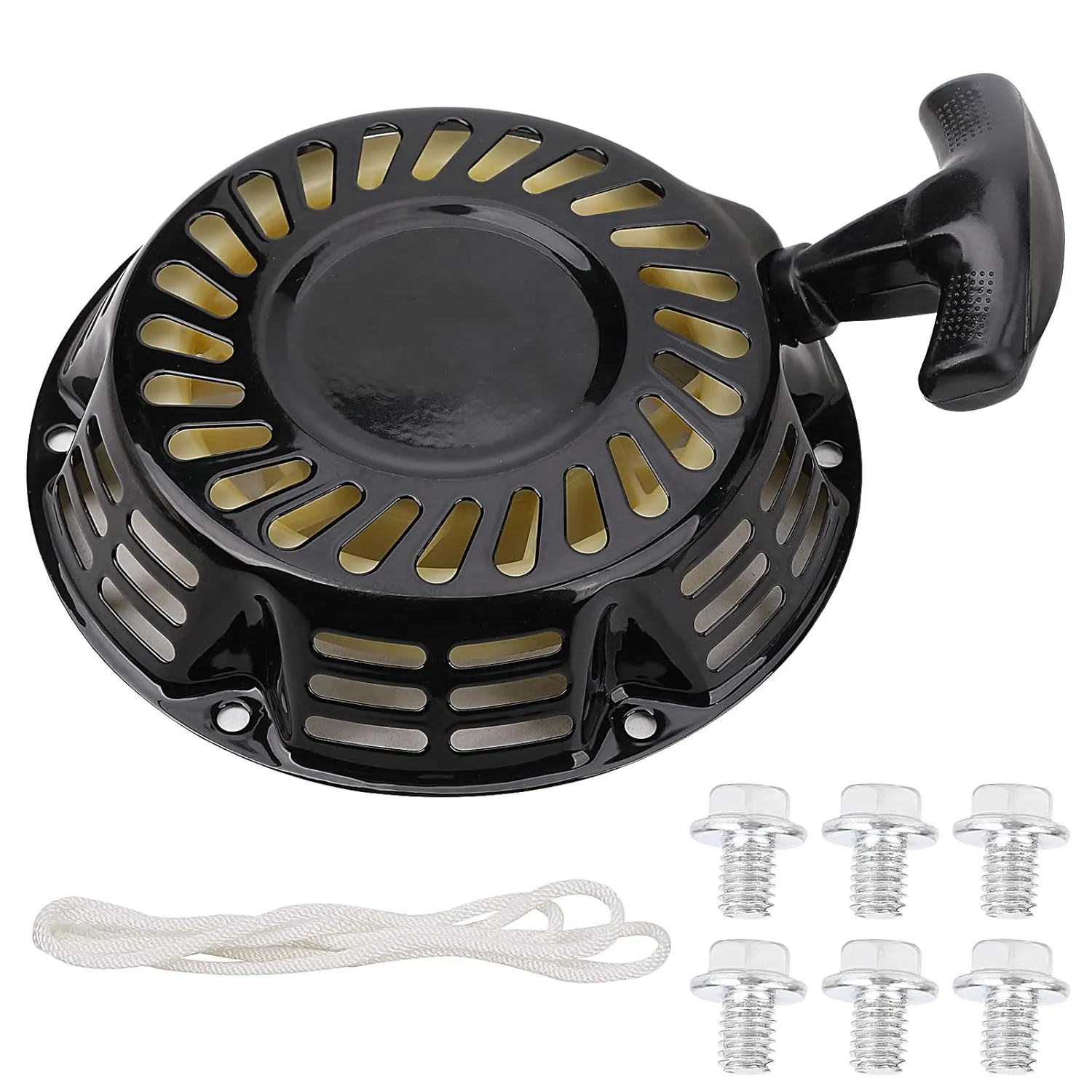 Predator 212 Pull Start Assembly, Replacement Predator 212cc Recoil Starter 5.5HP 6.5HP 7HP Coleman CT200U BT200X Trail CT200U-EX TrailMaster MB200 Go Kart Champion 196cc Generator Pull Starter Kit