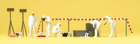 Preiser Crime Scene Investigators H0 1:87 Police Men Gauge Model Kit Diorama Set