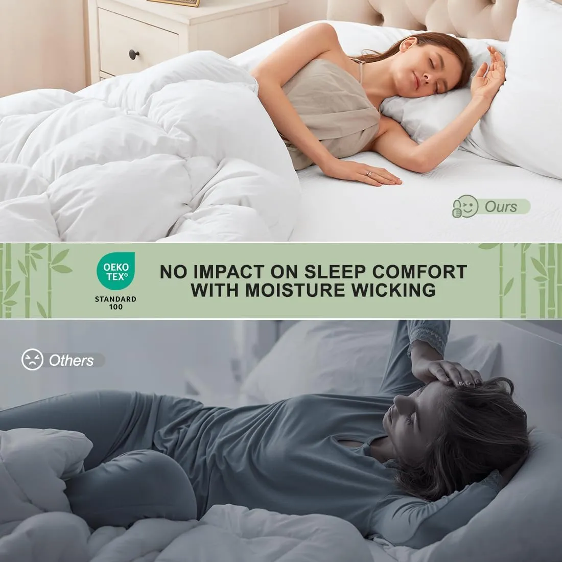 Premium Cooling 100% Waterproof Queen Mattress Protector, Noiseless, Anti - Slip, Breathable Bed Cover, Rayon from Bambo, Quilted, Mattress Pad Sheet, Deep Pocket 8"-21"