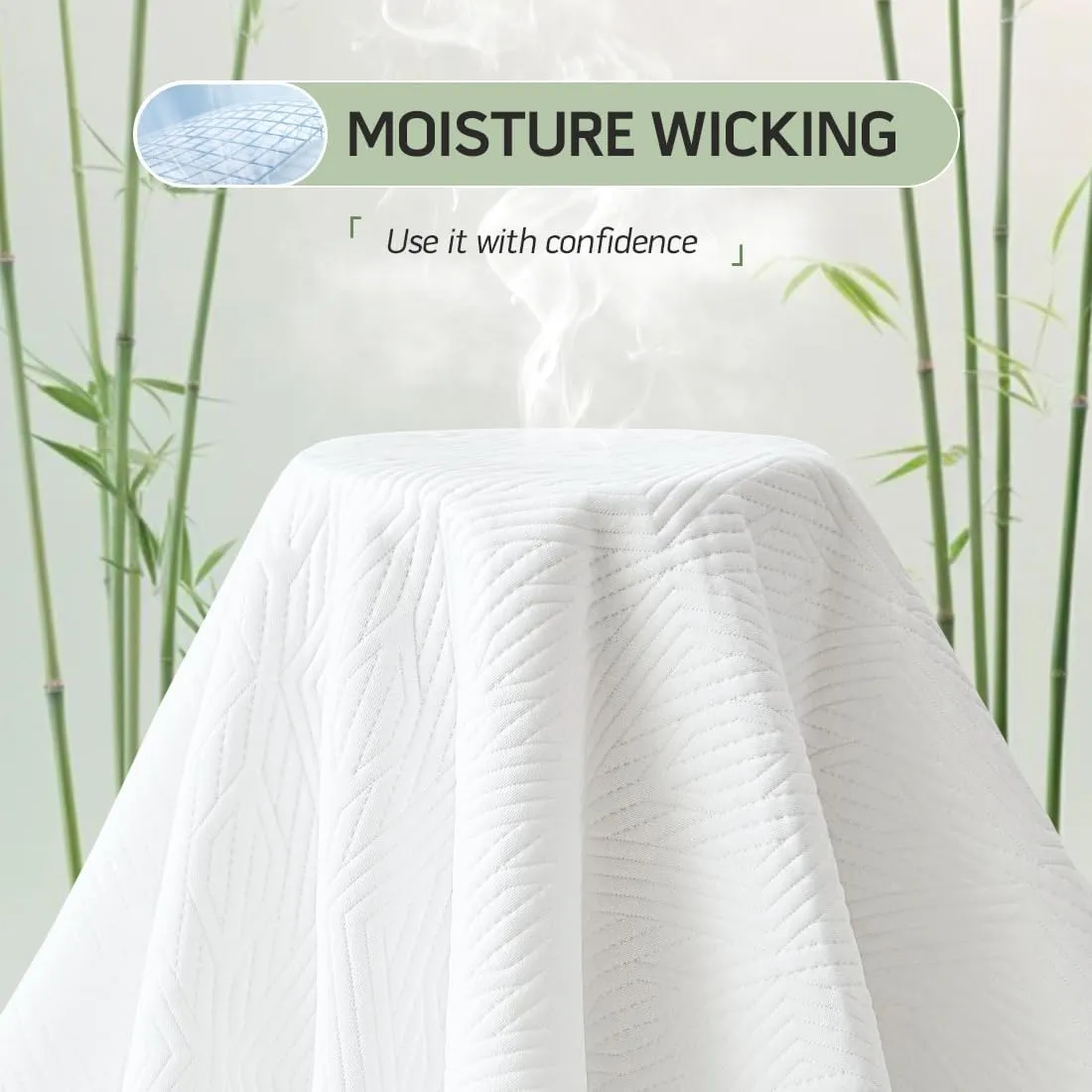 Premium Cooling 100% Waterproof Queen Mattress Protector, Noiseless, Anti - Slip, Breathable Bed Cover, Rayon from Bambo, Quilted, Mattress Pad Sheet, Deep Pocket 8"-21"