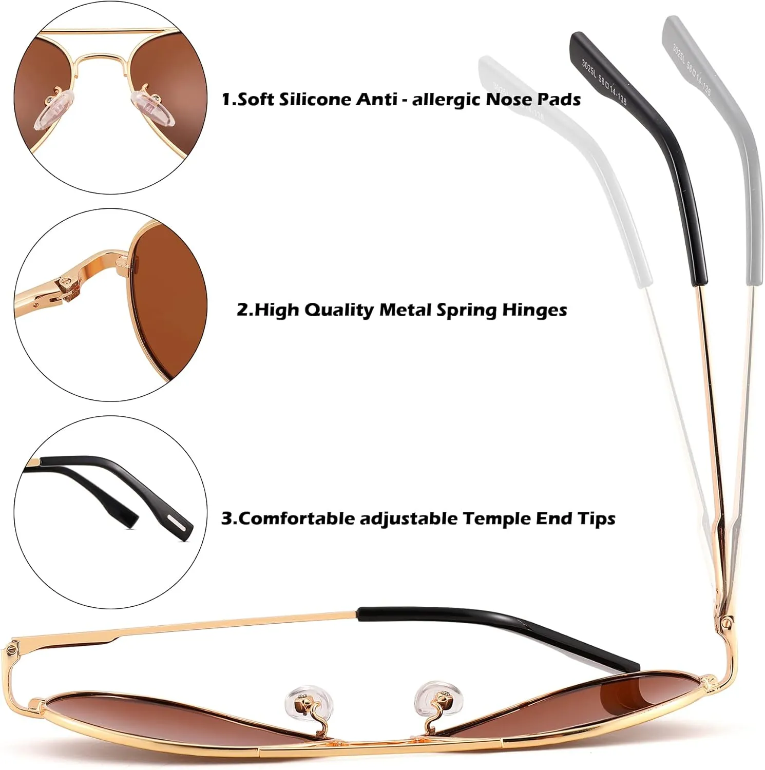 Pro Acme Polarized Aviator Sunglasses for Women Men, Petite Aviator Frame for Small Face Women Junior, 52MM