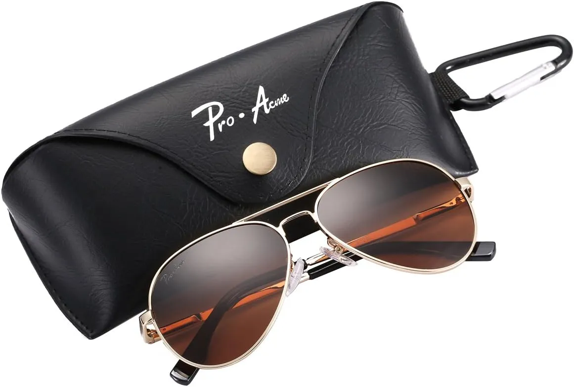 Pro Acme Polarized Aviator Sunglasses for Women Men, Petite Aviator Frame for Small Face Women Junior, 52MM
