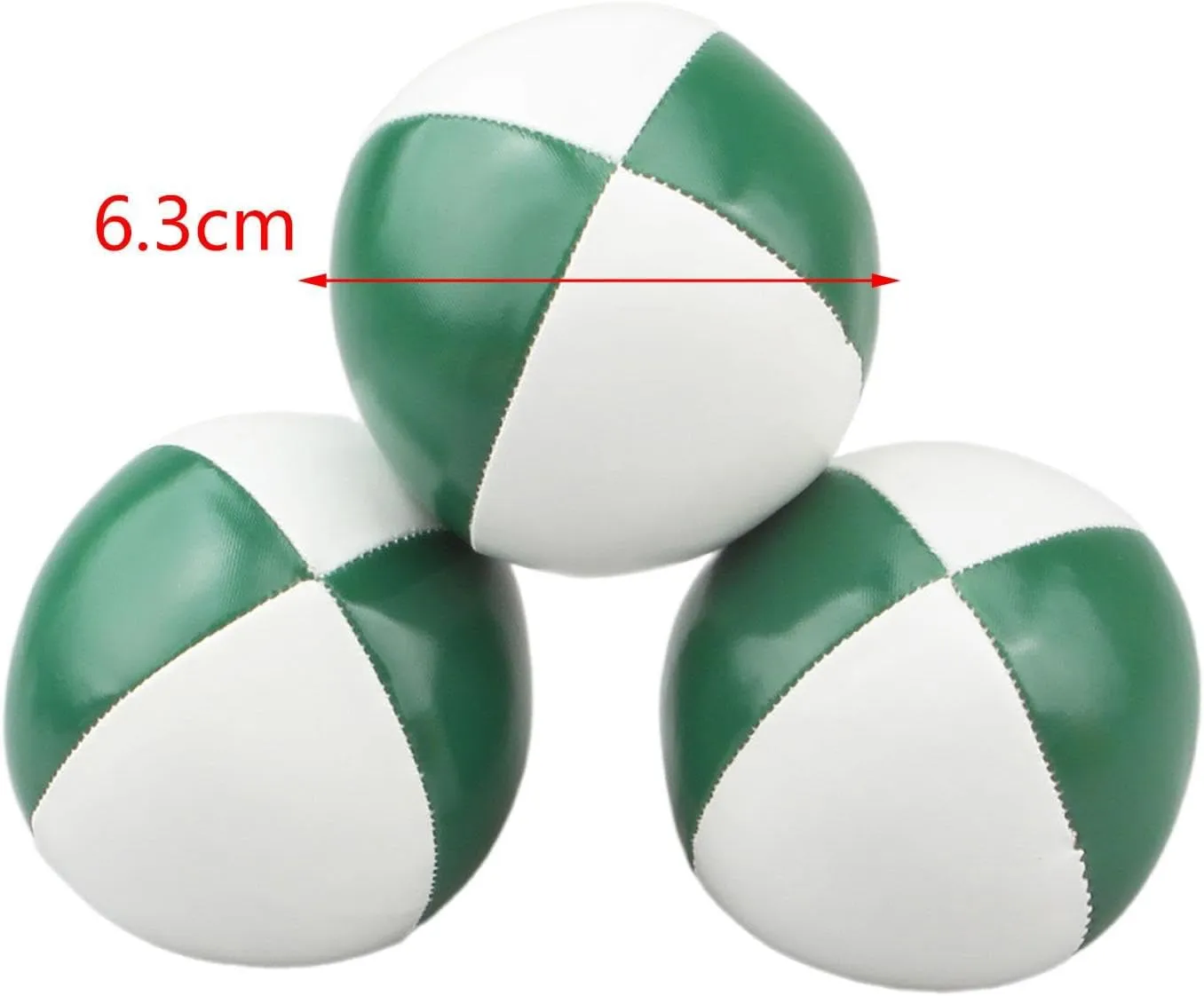 Professional Juggling Balls Set for Beginners - Colorful Practice Props, Green White, 6.3cm