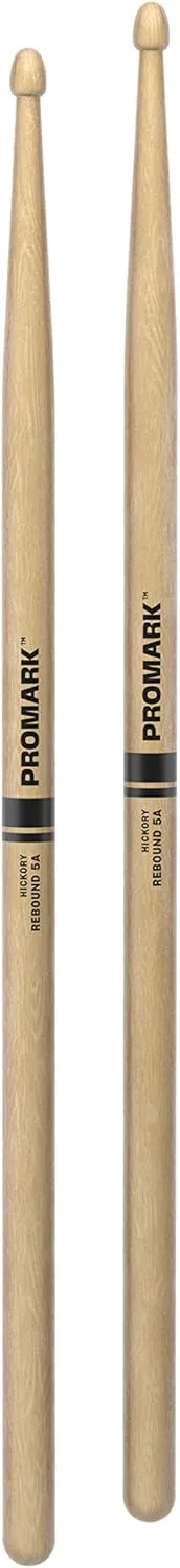 ProMark Drum Sticks - Rebound 5A Drumsticks - Drum Sticks Set - Acorn Wood Tip for Larger Sweet Spot - Hickory Drum Sticks - Consistent Weight and Pitch - 1 Pair