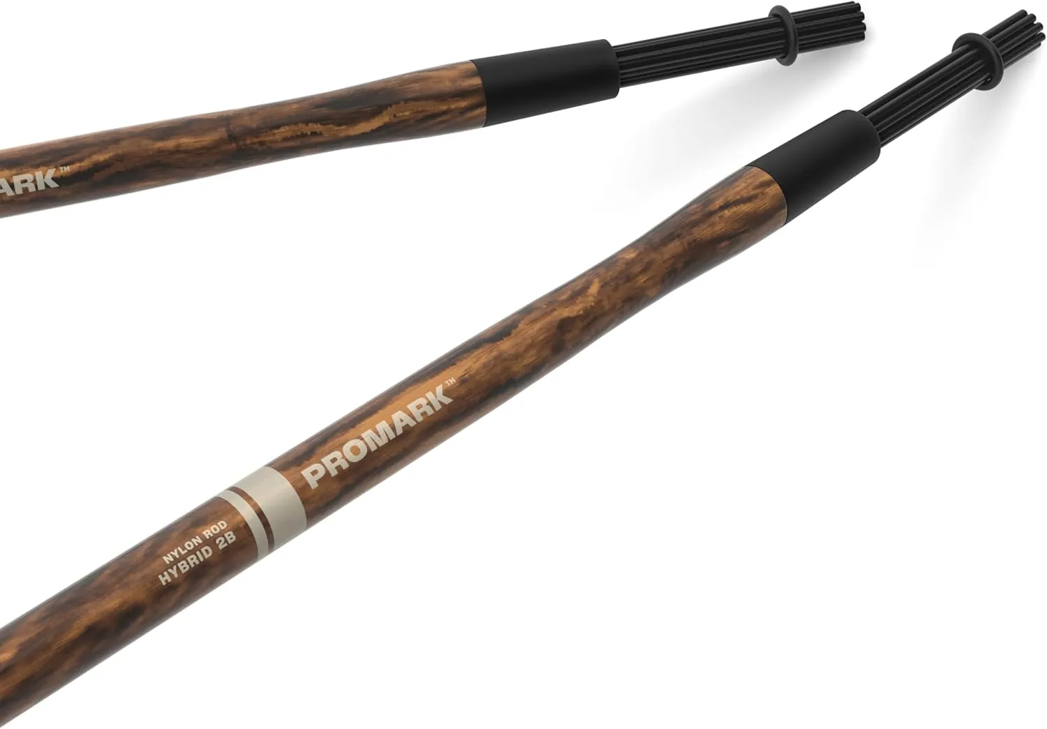 ProMark Hybrid Nylon Rods Drum Sticks - Firegrain Nylon Monofilament Drumsticks - Warmer, Balanced Tone with Feel & Response of Drum Stick - 2B, .675" Diameter - 16" Length - 1 Pair