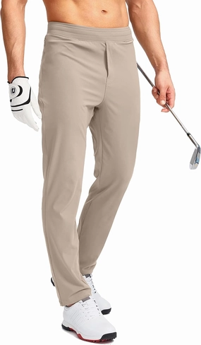 Pudolla Men's Golf Pants Stretch Sweatpants with Zipper Pockets Slim Fit Work Casual Joggers Pants for Men