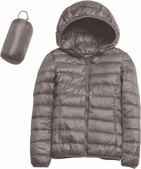 Puffer Jacket Womens with Hood Winter Warm Packable Bubble Jacket Lightweight Slim Fit Short Duck Down Coat