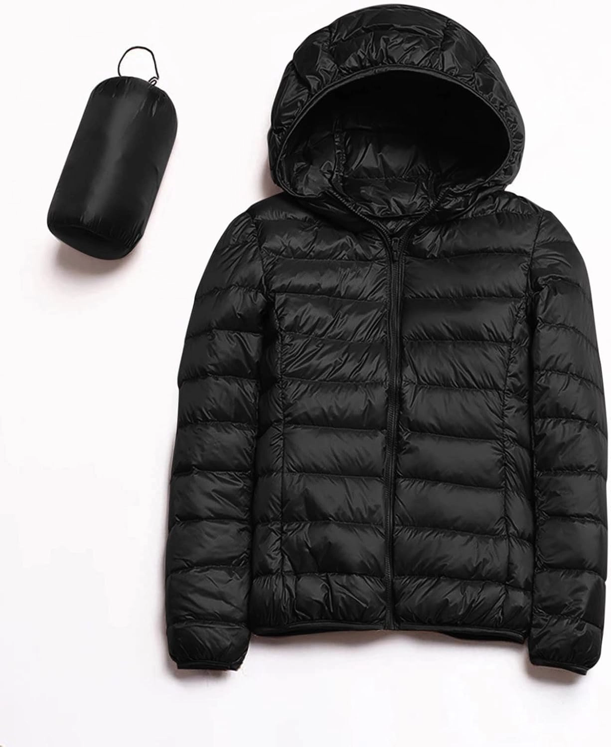 Puffer Jacket Womens with Hood Winter Warm Packable Bubble Jacket Lightweight Slim Fit Short Duck Down Coat