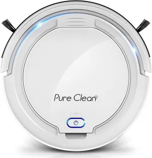 PURE CLEAN Smart Automatic Robot Vacuum Cleaner-Slim Rechargeable Electric Robo Vacuum Cleaner w/,Self Programmed Navigation,Anti-Fall Sensors-Carpet,Hardwood,Linoleum,Tile-PUCRC25PLUS.5