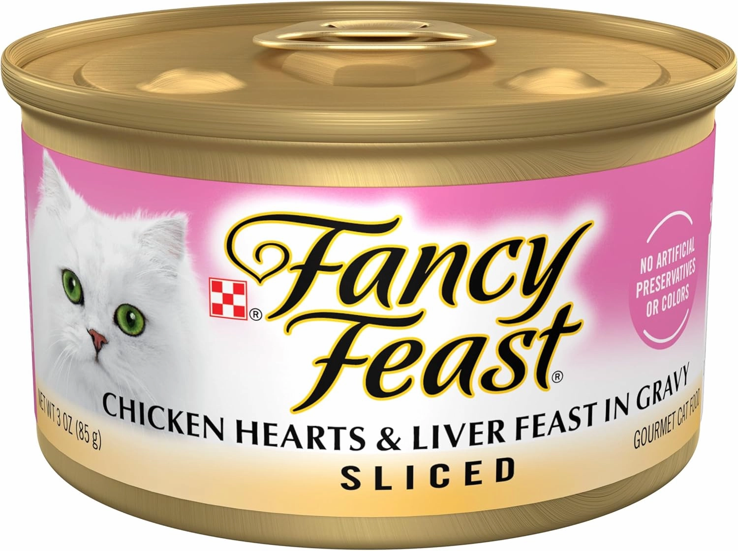 Purina Fancy Feast Sliced Chicken Hearts and Liver Feast Wet Cat Food - (Pack of 24) 3 oz. Cans