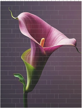 Purple Calla Lily Building Block Puzzle Personalized Building Bricks for Adults Block Puzzle Building DIY Brick Block Puzzles Valentine's Day Gifts for Home Decor Brick Puzzle