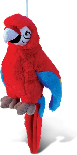 Puzzled DolliBu Plush Parrot Stuffed Animal - Soft Huggable Tropical Red Parrot, Adorable Playtime Plush Toy, Cute Realistic Bird Cuddle Gift for Kids & Adults - 9.5 Inch