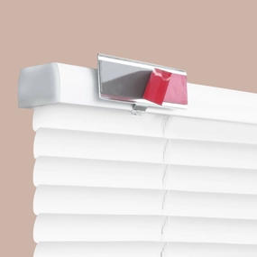 QuickInsta PeelMount No Drill No Tool 1" Cordless Mini Blinds, 27" W x 48" H,White, by Regal estate