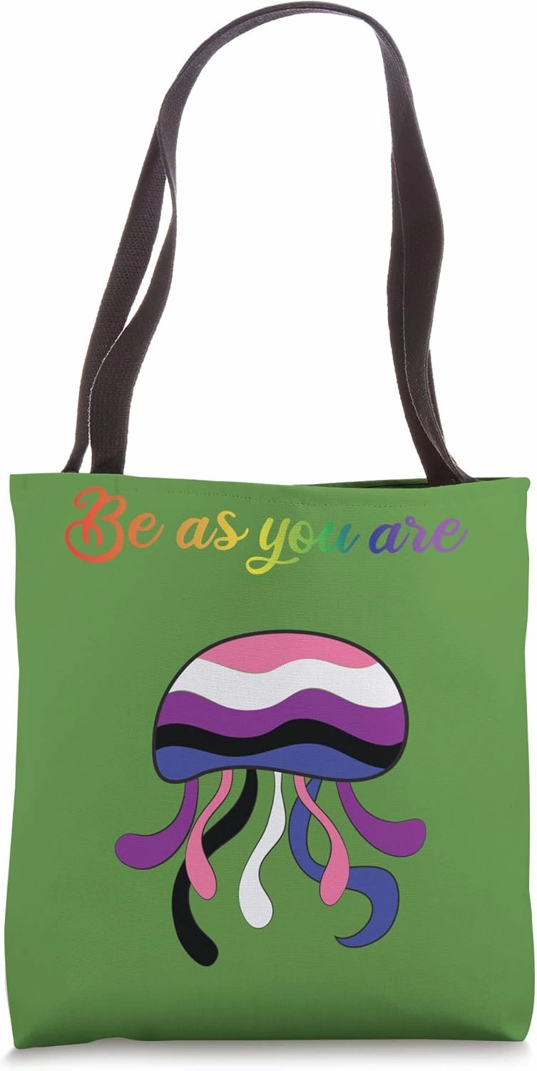 Quietly Gederfluide, Gender Fluid Rainbow LGBT Tote Bag