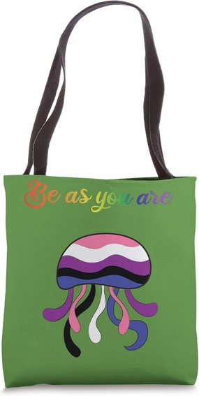Quietly Gederfluide, Gender Fluid Rainbow LGBT Tote Bag