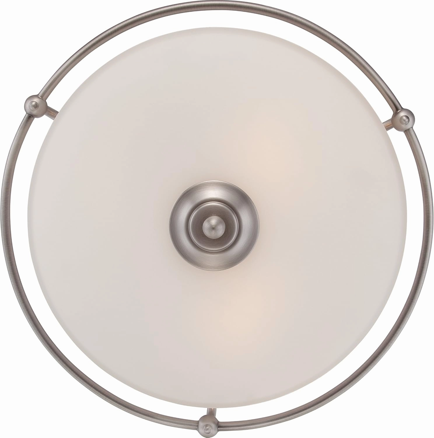 Quoizel Griffin Flush Mount Ceiling Light, 17 Inch 3-Light Antique Nickel Opal-Etched Frosted Glass Shade, Ceiling Light Fixture for Hallway, Kitchen, Bedroom, Dining, Farmhouse or Office