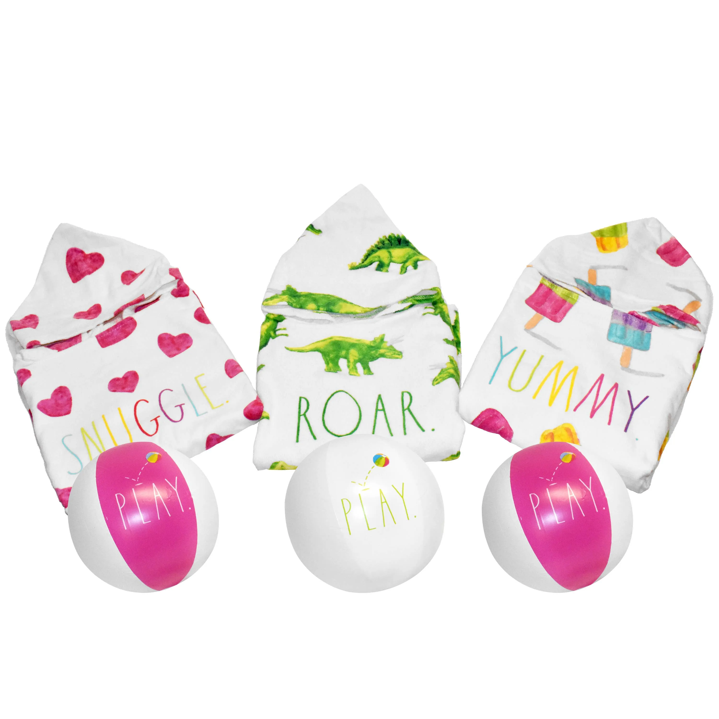 Rae Dunn Kids Poncho Towel with Beach Ball - Assorted