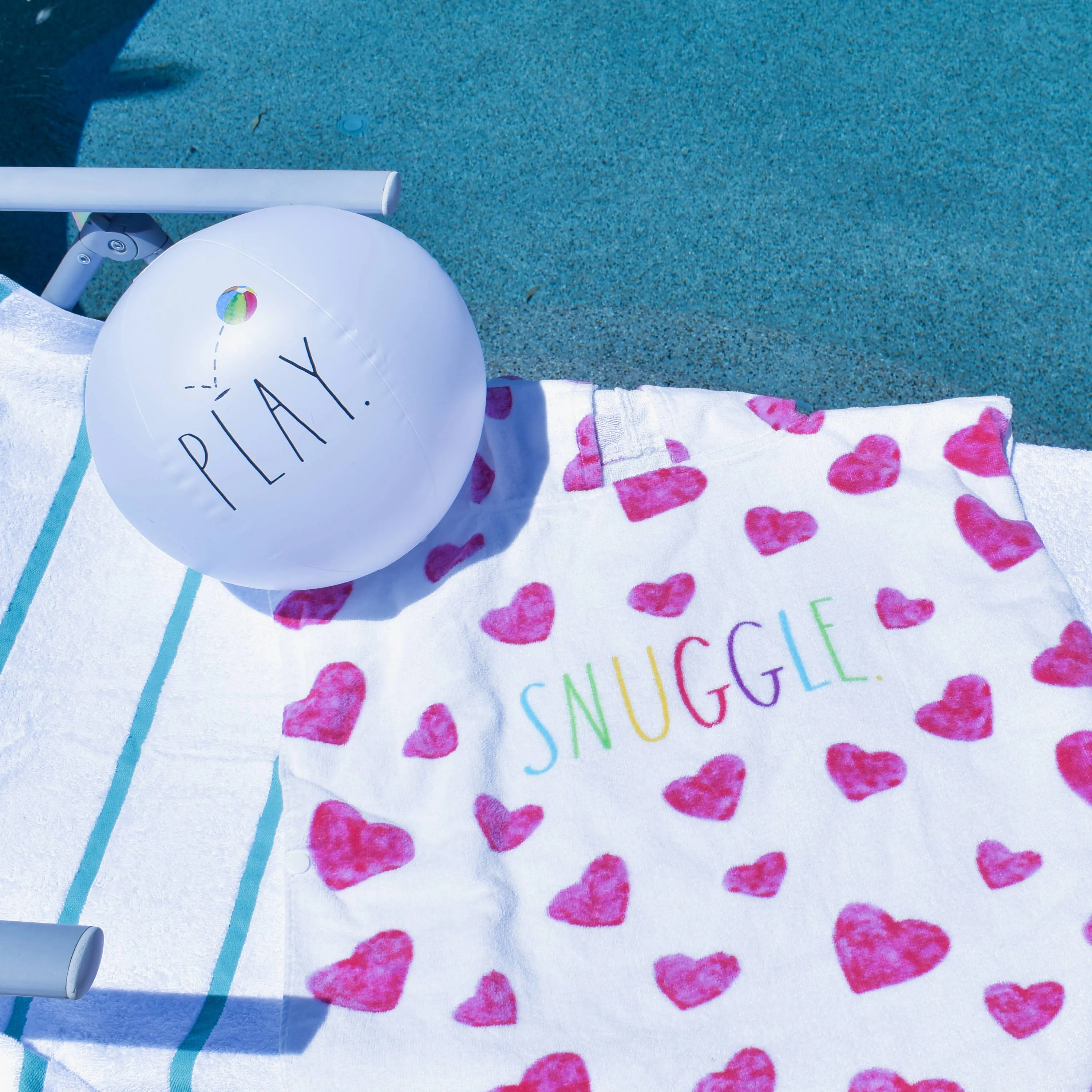 Rae Dunn Kids Poncho Towel with Beach Ball - Assorted