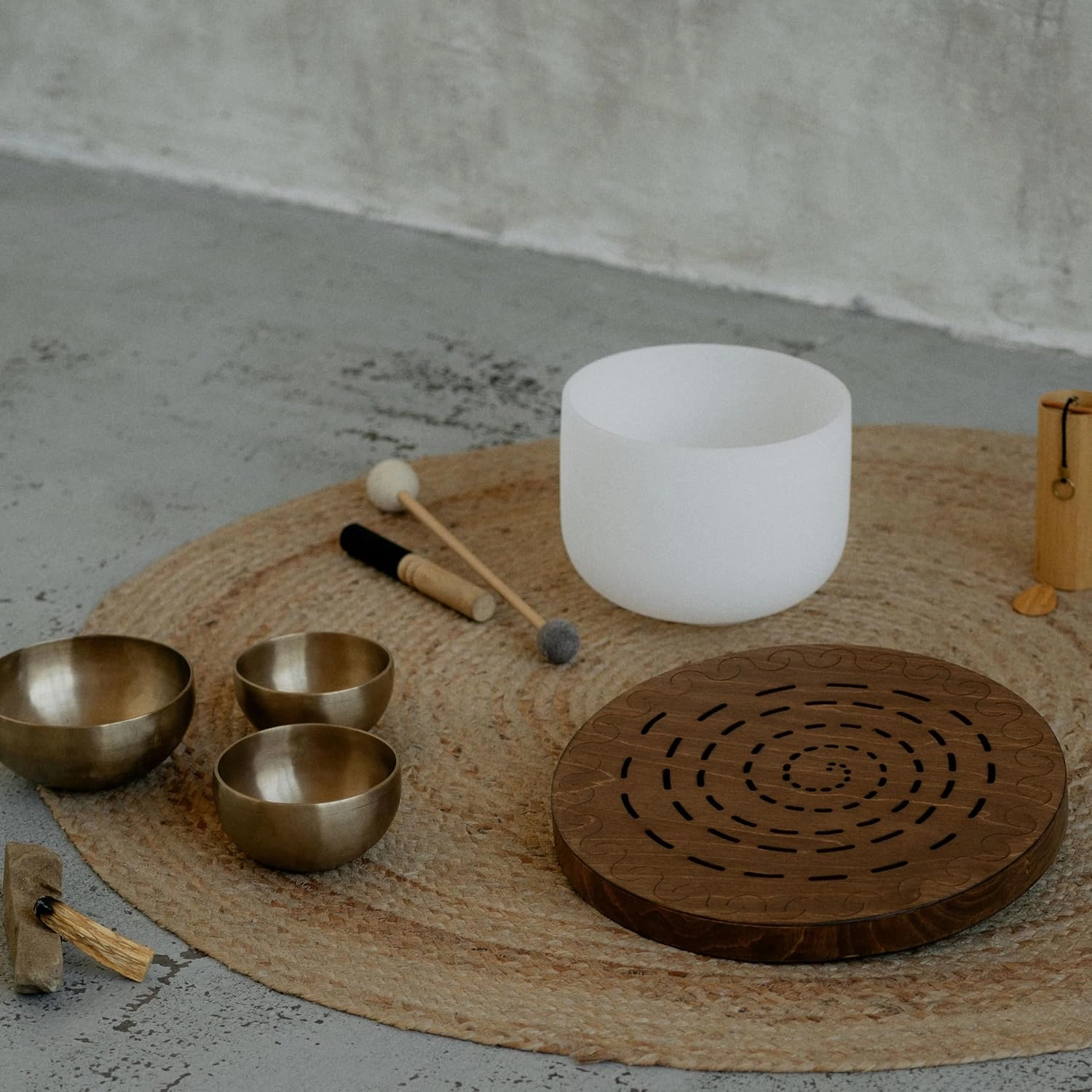 Rain Disk "Water-Fall" 16 inch | Sound Healing Tool | Relaxing Water Sound | Ocean Drum from Wood | 60 Seconds Long Meditative Sound | Must Have Instrument for Sound Bath, Sound Therapy