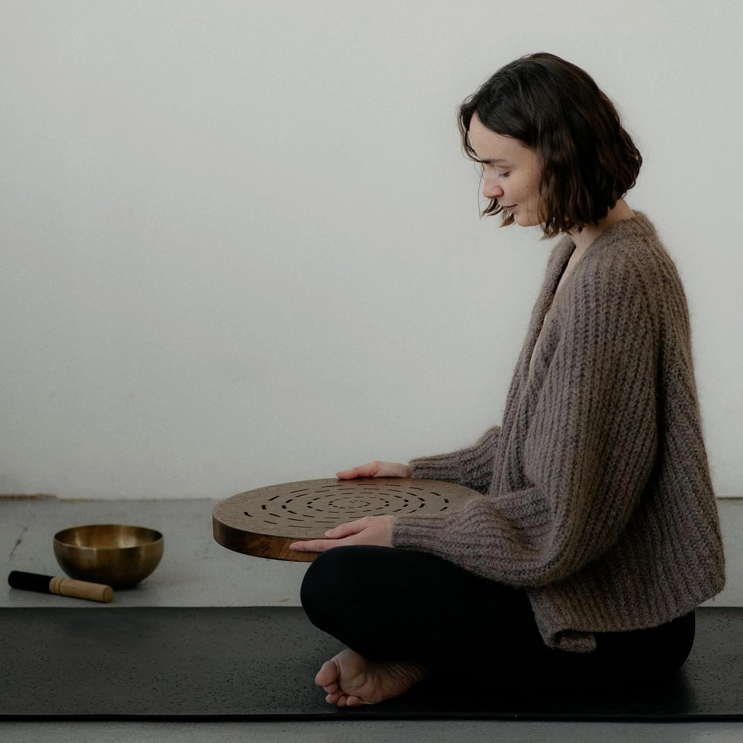 Rain Disk "Water-Fall" 16 inch | Sound Healing Tool | Relaxing Water Sound | Ocean Drum from Wood | 60 Seconds Long Meditative Sound | Must Have Instrument for Sound Bath, Sound Therapy